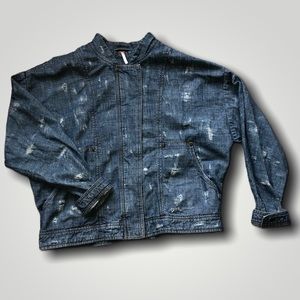 NWT Free People Distressed Denim Jacket